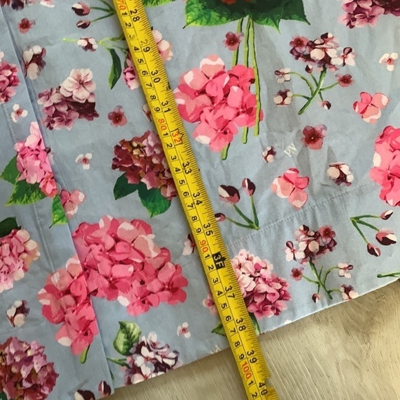 Perlavera size M floral blue pink shirt dress hydrangeas print - Picture 11 of 14